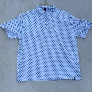 Classic White and Blue Pattern Polo Shirt
